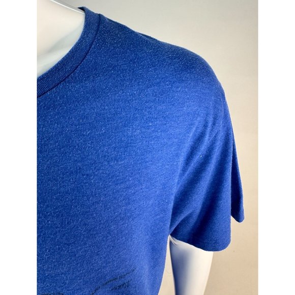 Old Navy Santa's A List XMas Ugly Christmas Sweater TShirt XL Blue Cotton Blend - Picture 13 of 16